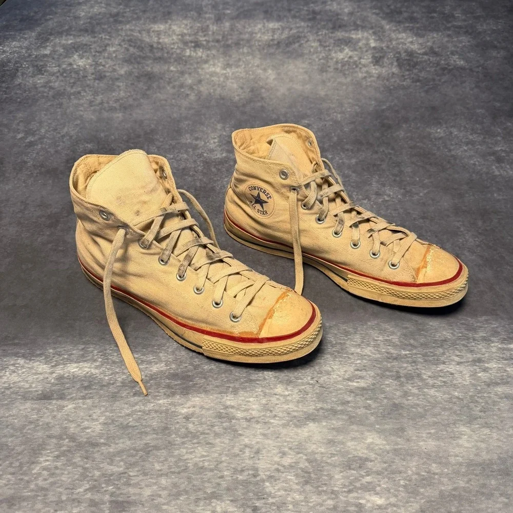 Rare Vintage 1950s Converse Chuck Taylor Red Label High Top Sneakers Mens 10 USA